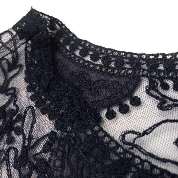 LABEL RITU KUMAR Mesh Floral Embroidered Top Size 2 - Picture 5 of 12